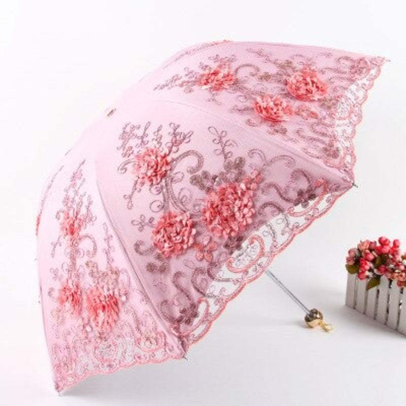 Women's Sun Lace Folding Flower Umbrellas