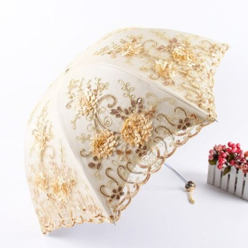 Women's Sun Lace Folding Flower Umbrellas