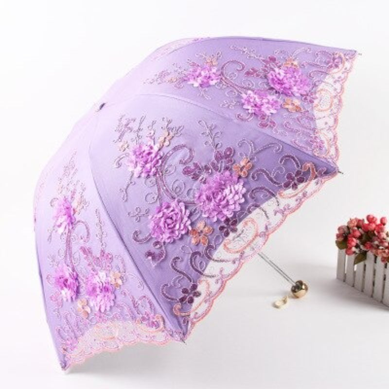 Women's Sun Lace Folding Flower Umbrellas