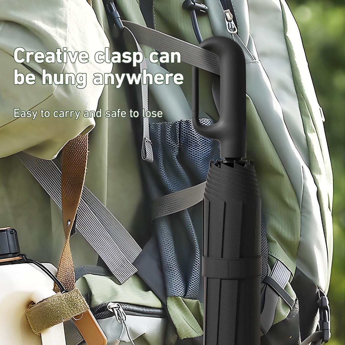 Automatic Folding Umbrella, 1 Count/60pcs Portable Rain Umbrella with Loop Buckle, Windproof & Waterproof Umbrella for Men & Women