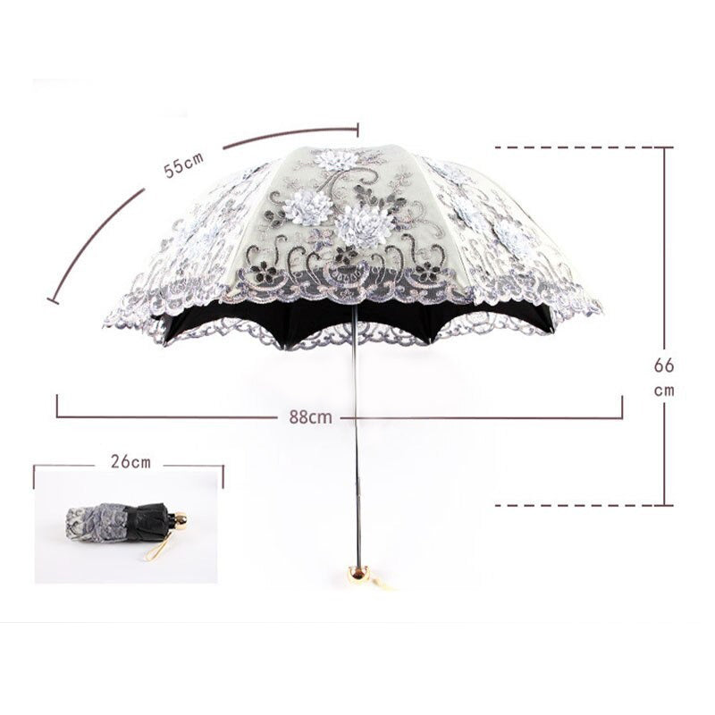 Women's Sun Lace Folding Flower Umbrellas