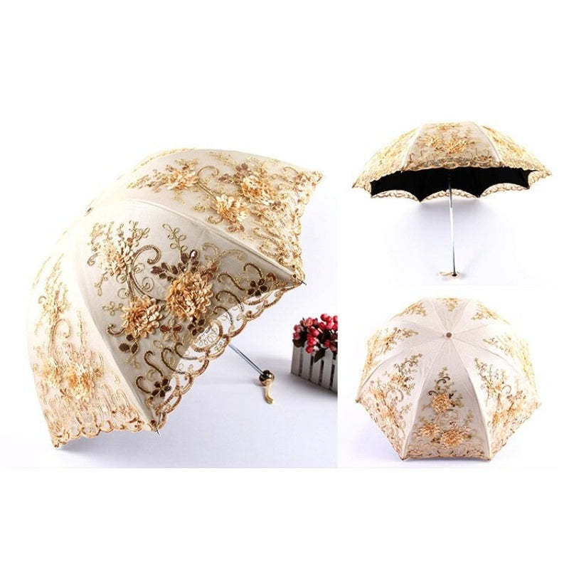 Women's Sun Lace Folding Flower Umbrellas