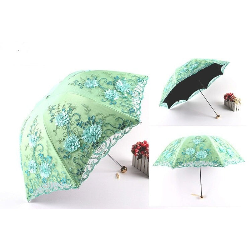 Women's Sun Lace Folding Flower Umbrellas