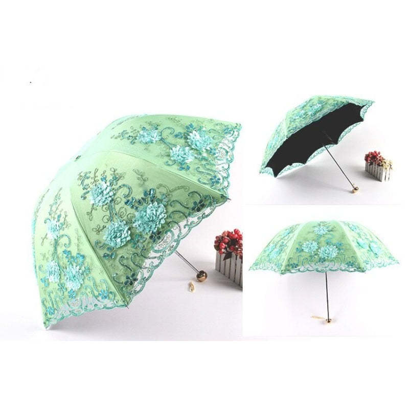 Women's Sun Lace Folding Flower Umbrellas