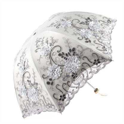 Women's Sun Lace Folding Flower Umbrellas
