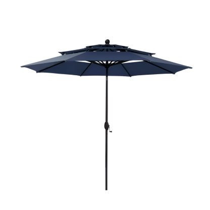 10ft Patio Umbrellas without Base Outdoor 3 Tier Vented Large Market Table Umbrella with 8 Sturdy Ribs for Lawn Poolside Garden Terrace Springbok 