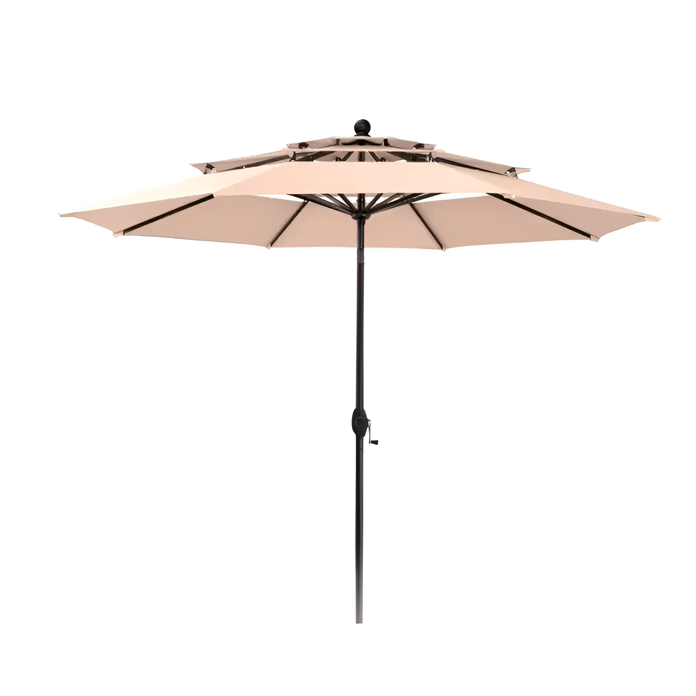 10ft Patio Umbrellas without Base Outdoor 3 Tier Vented Large Market Table Umbrella with 8 Sturdy Ribs for Lawn Poolside Garden Terrace Springbok 