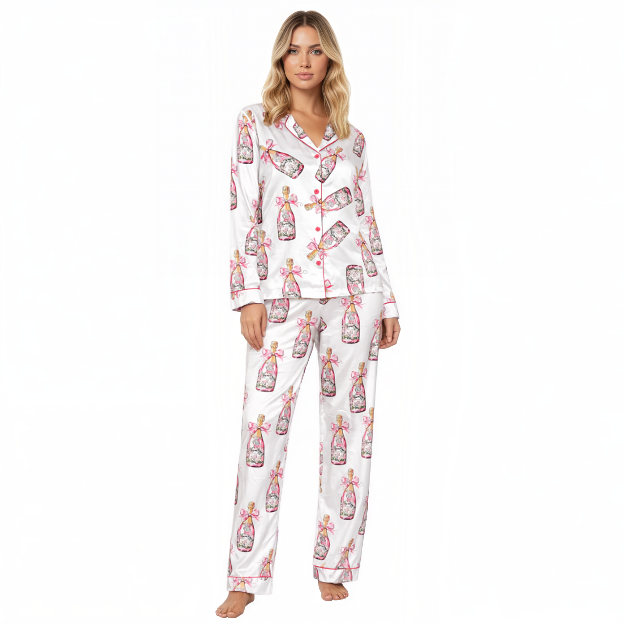 Stylish Bottle Design Sleepwear Pajama Set