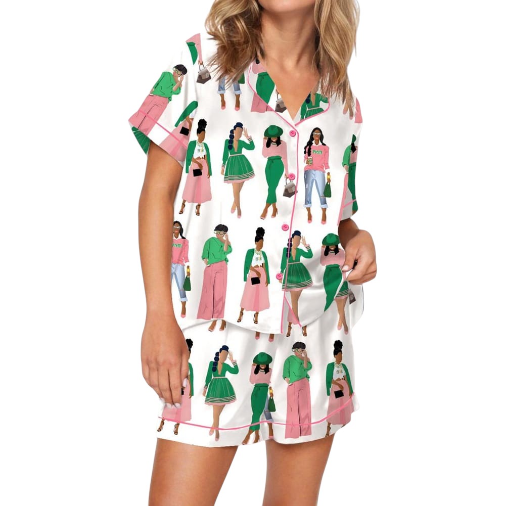 Sisterhood Illustration Inspired Pattern Pajama Set