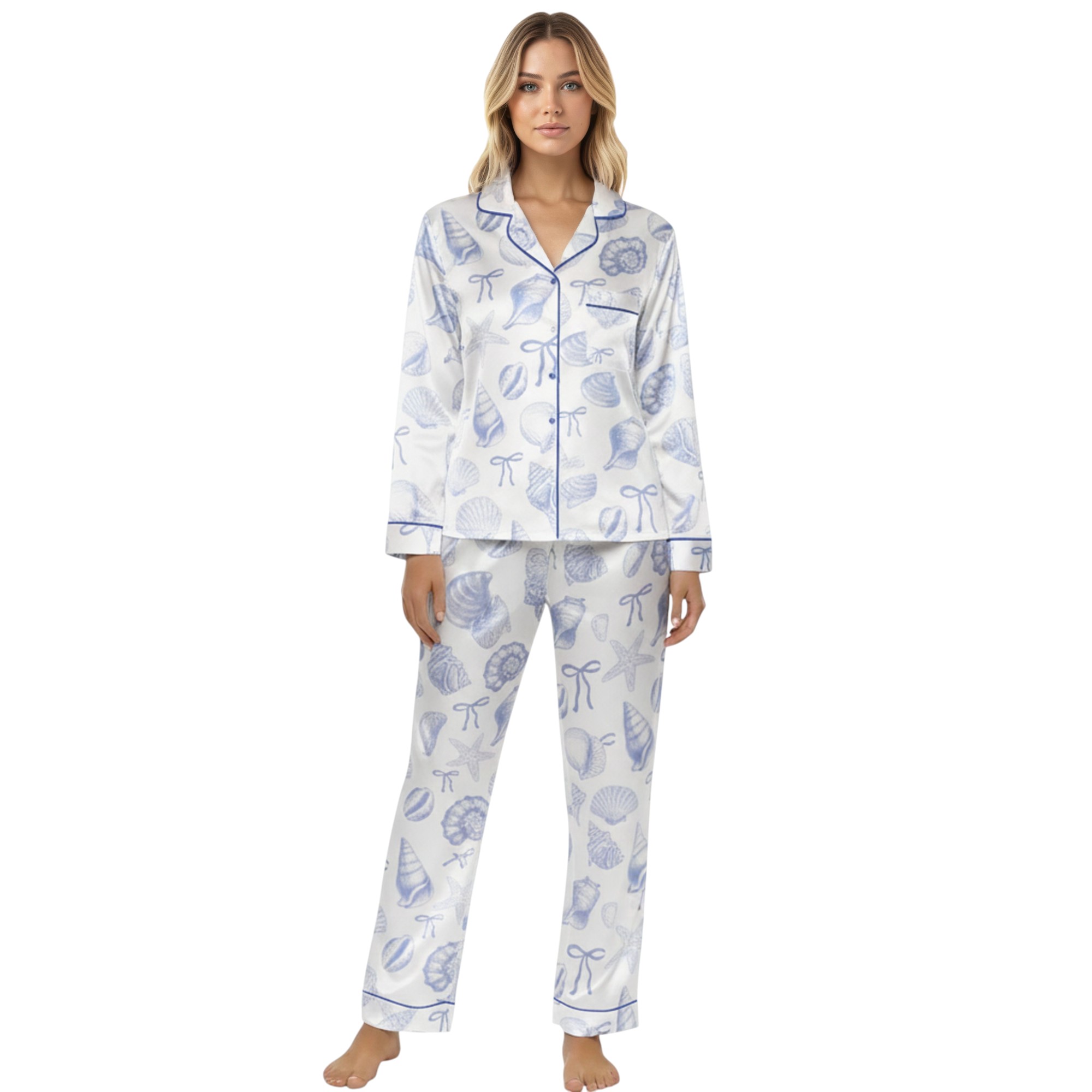 Coquette Seashell Satin Pajama Set