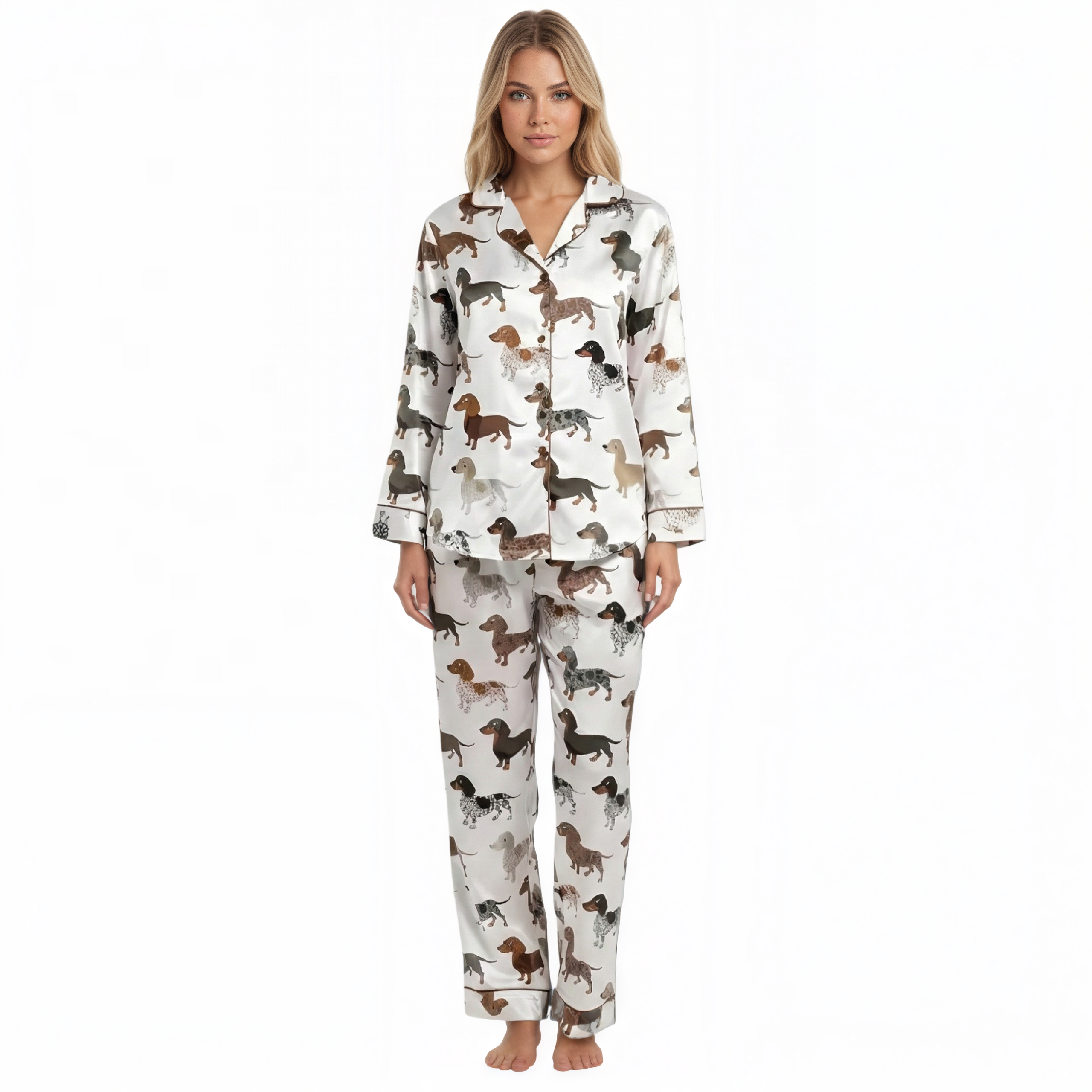 Dachshund Theme Printed Pajama Set