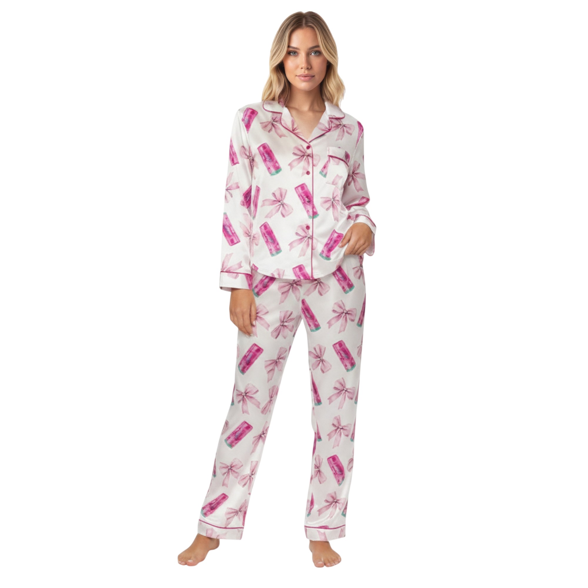 Coquette Energy Drinks Satin Pajama Set