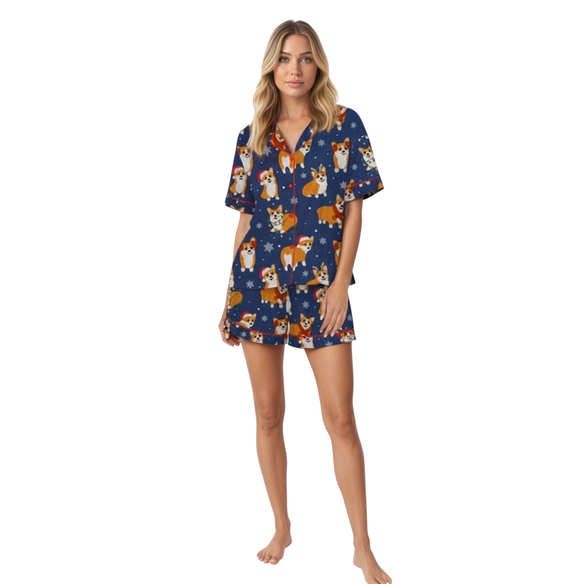 Corgi Christmas Themed Pajama Set