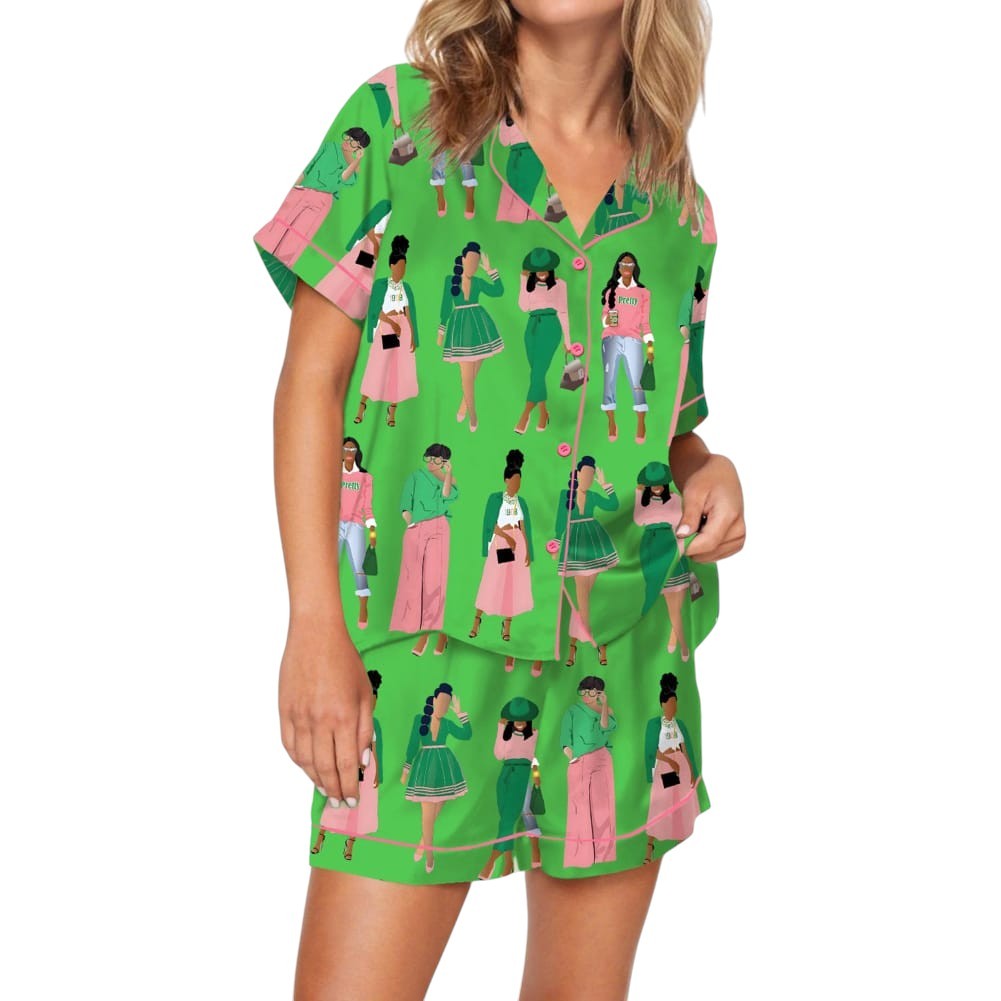 Sisterhood Illustration Inspired Pattern Pajama Set