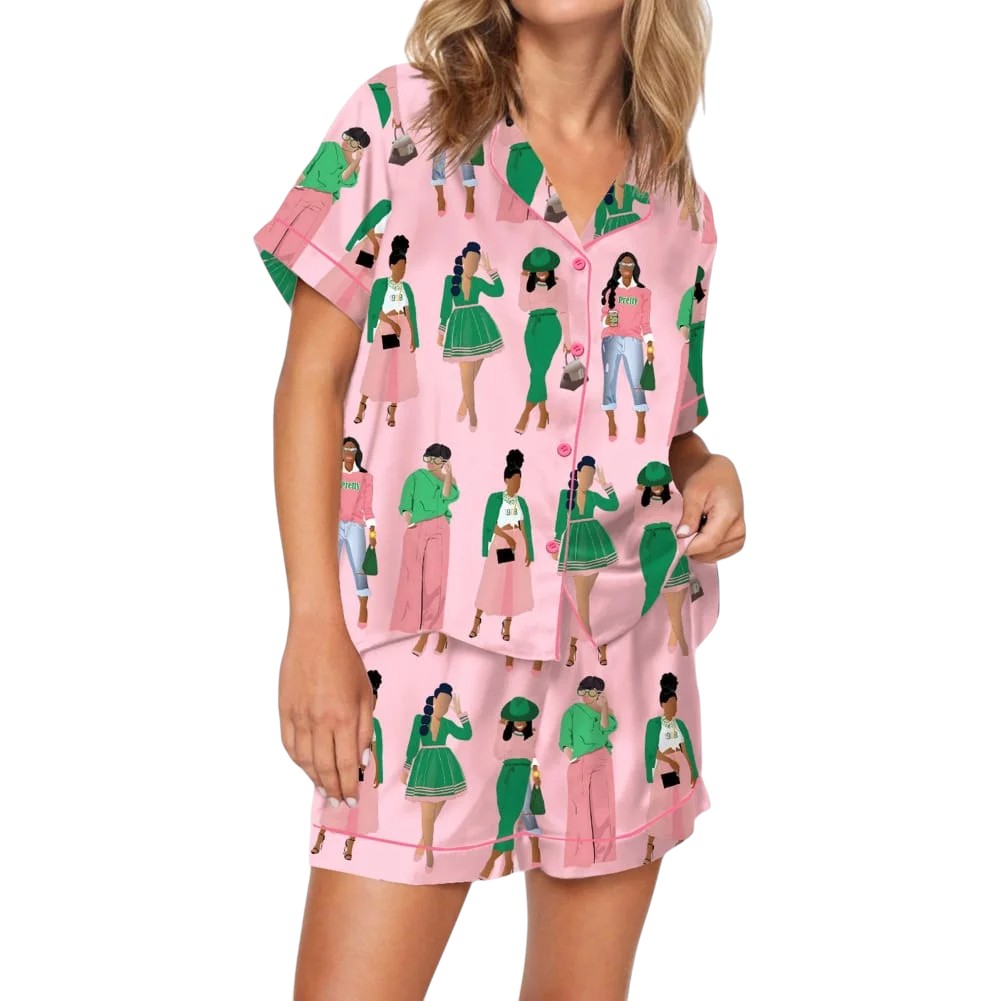 Sisterhood Illustration Inspired Pattern Pajama Set