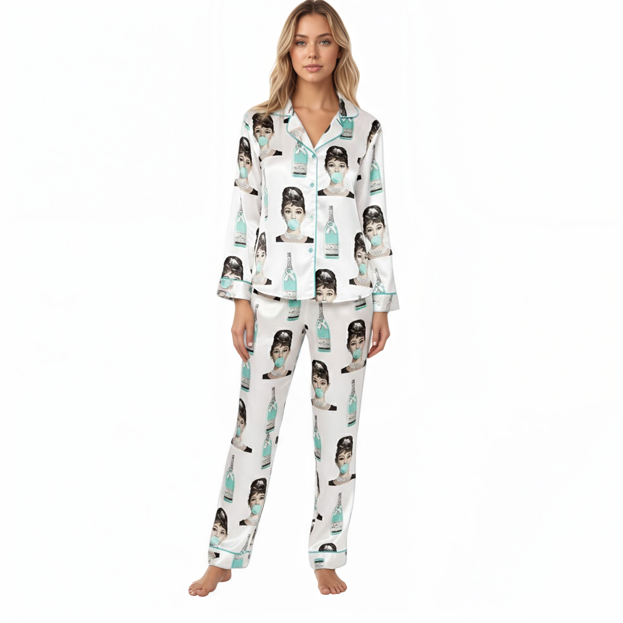 Audrey Hepburn Tiffany Bottle Pajama Set