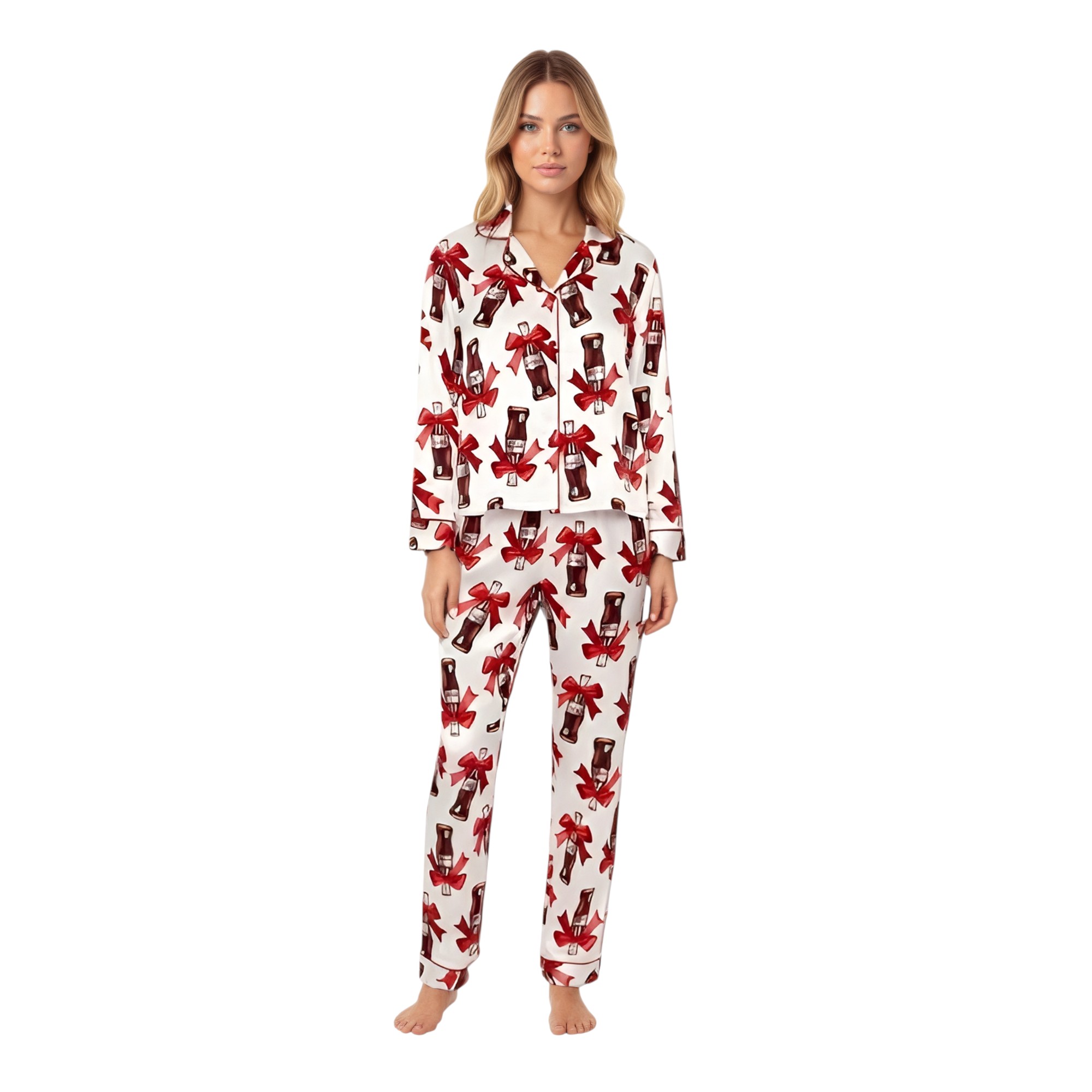Diet Soda Bow Print Pajama Set