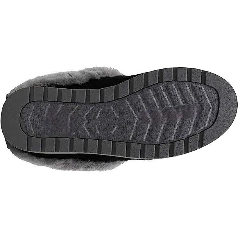 Cable Knit Memory Form Slipper With Rubber Sole