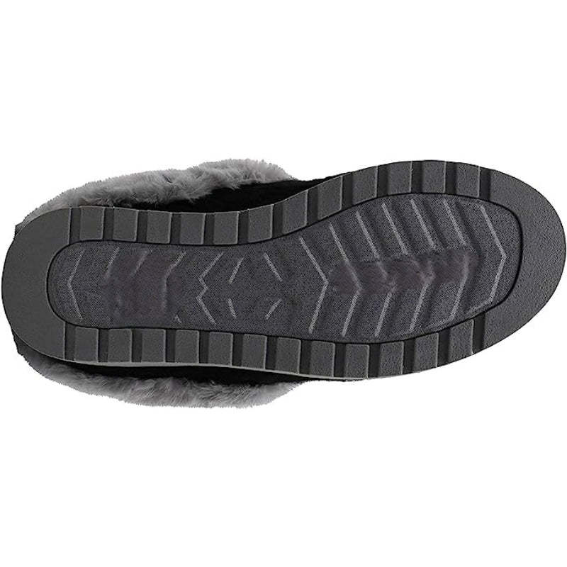 Cable Knit Memory Form Slipper With Rubber Sole