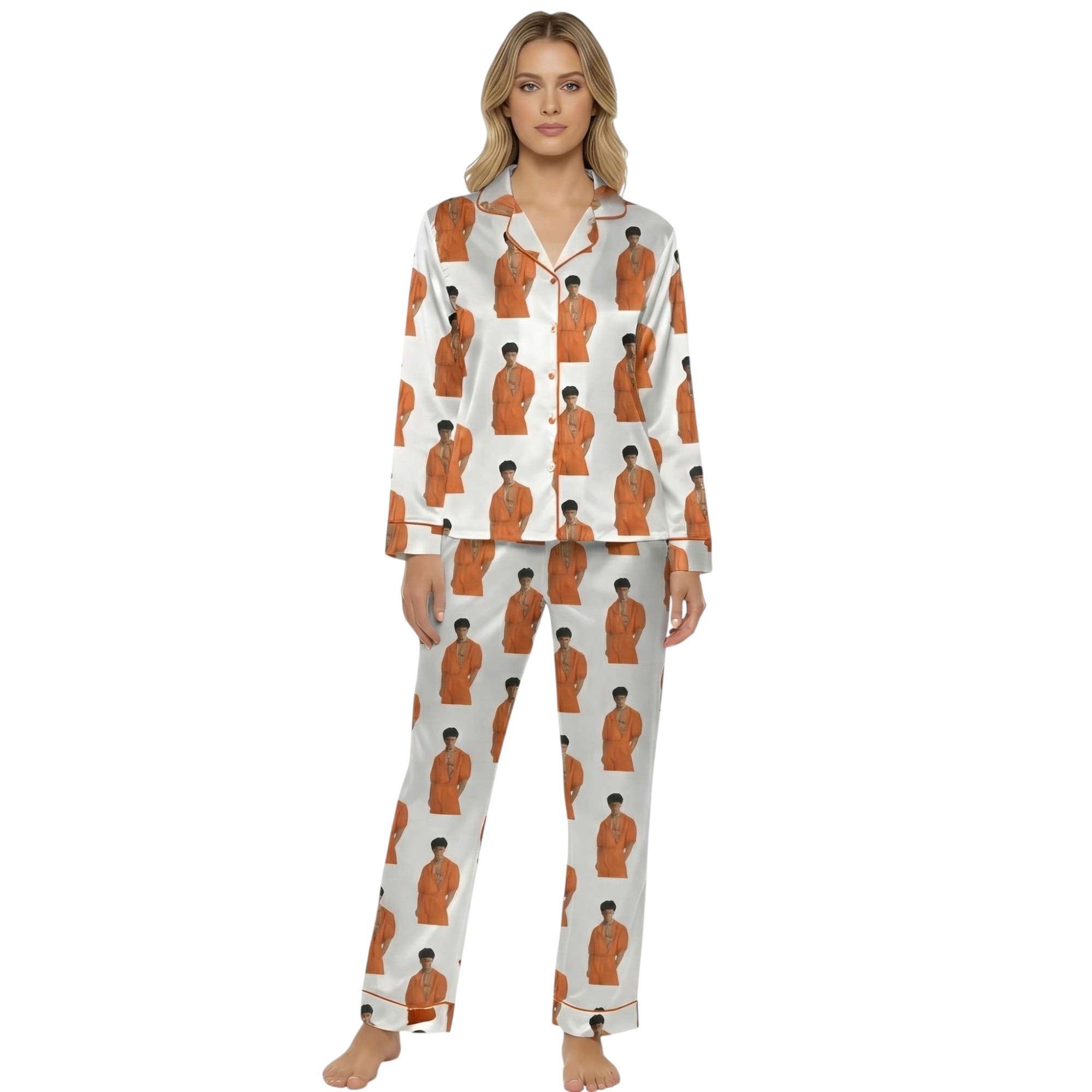 Bold Luigi Mangione Graphic Printed Pajama Set
