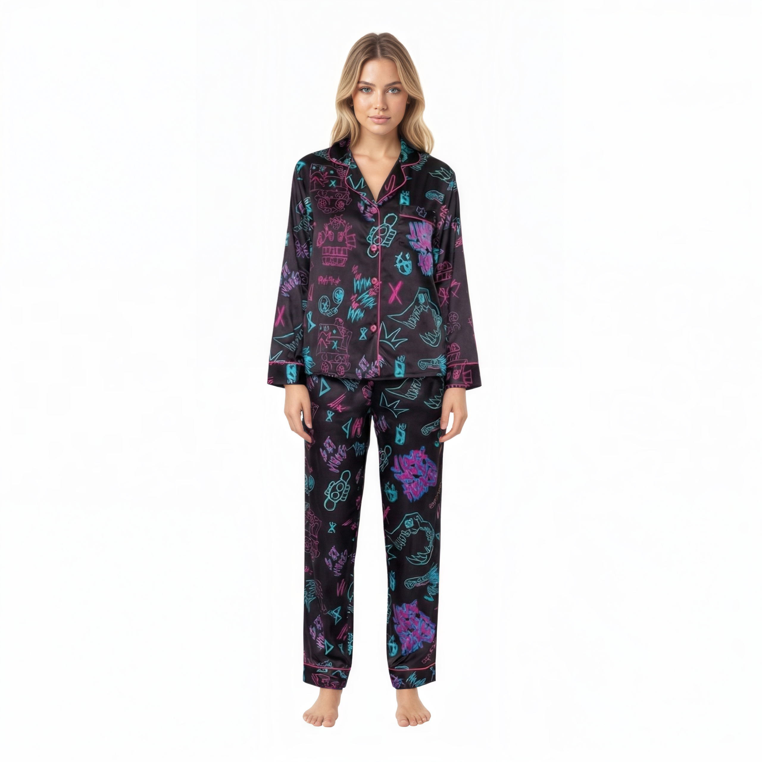 Graffiti Arcane Printed Pajama Set
