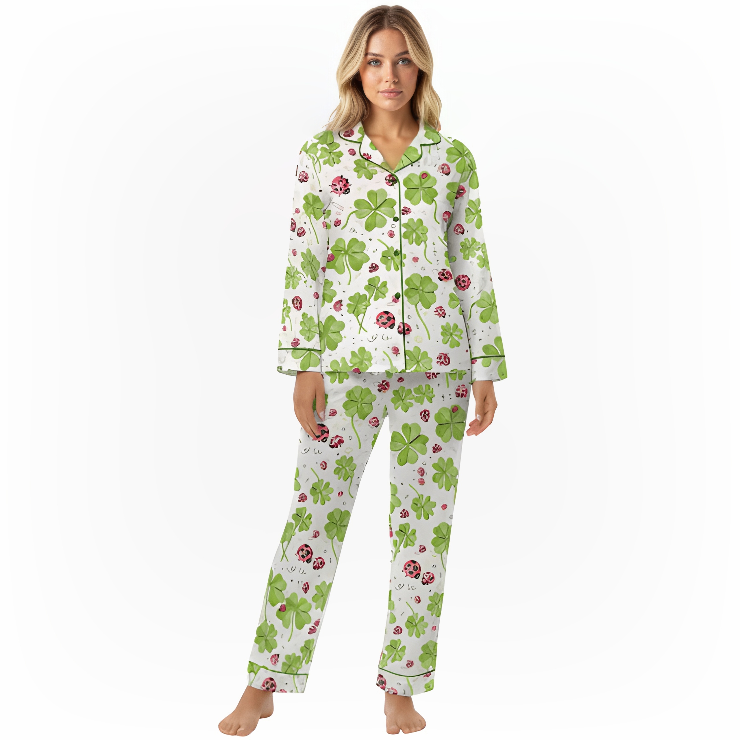 Clover Insect St Patrick Art Print Pajama Set