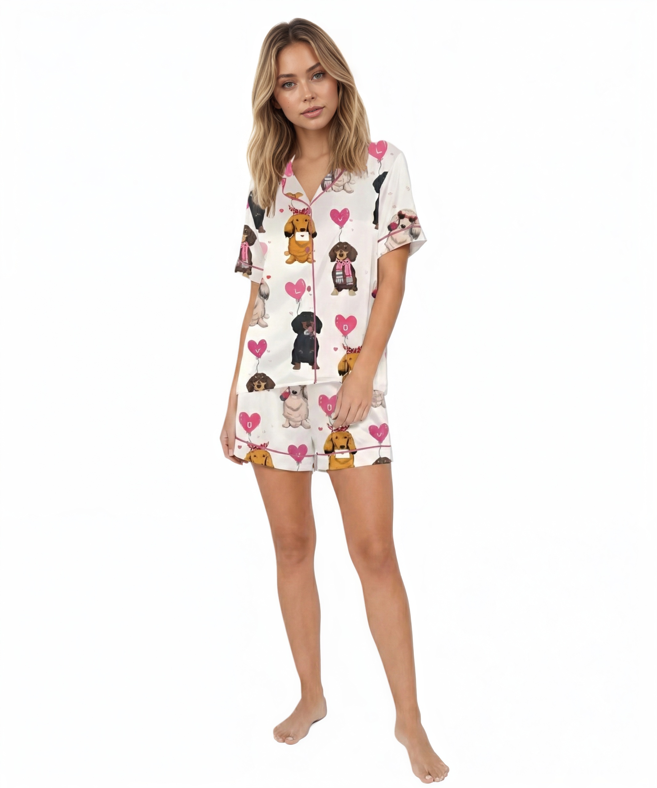 Dachshund Print Long Sleeve Pajama Set