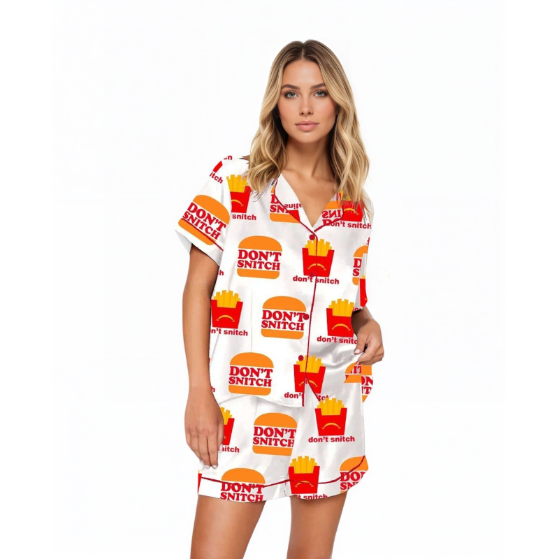 Dont Snitch Printed Pajama Set