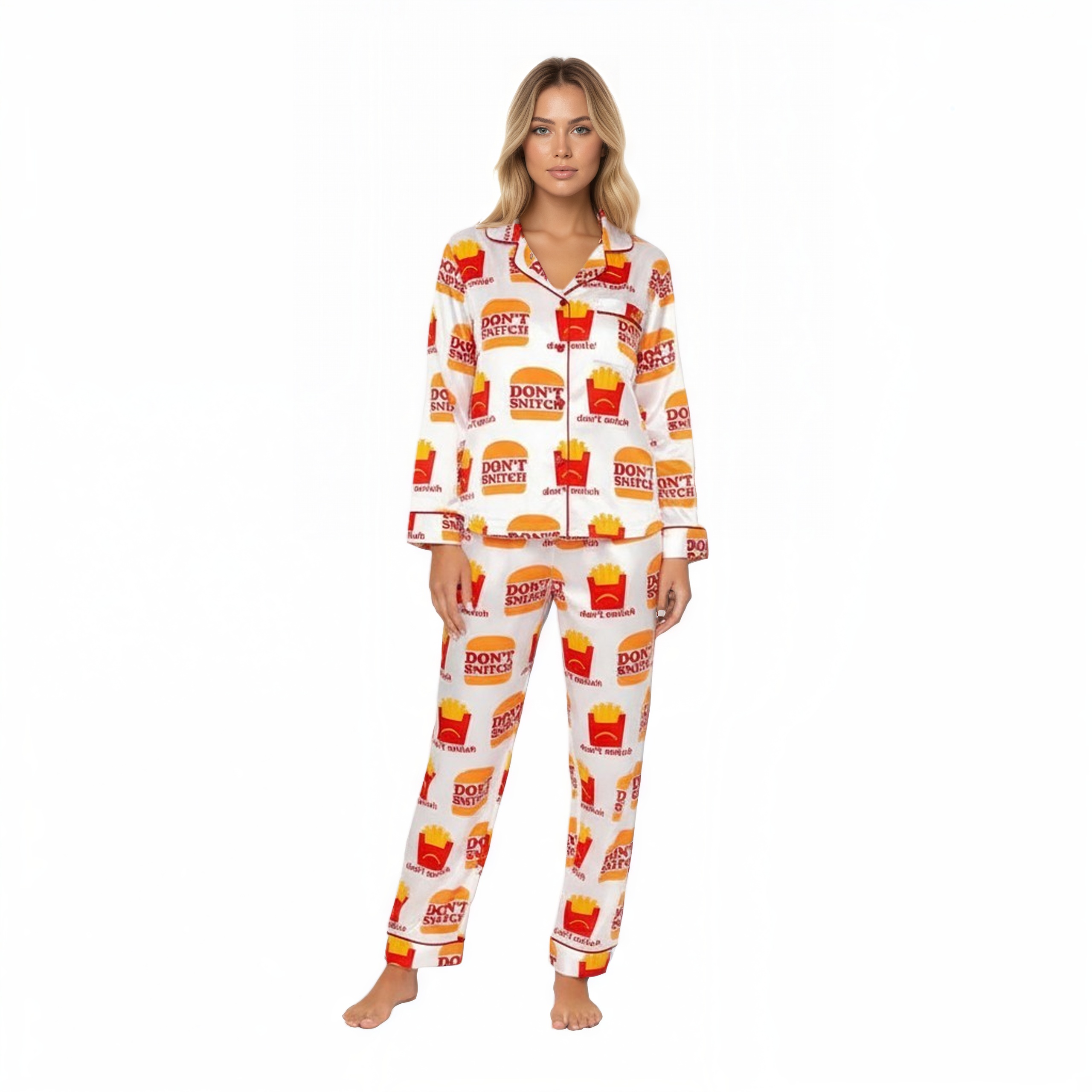 Dont Snitch Printed Pajama Set