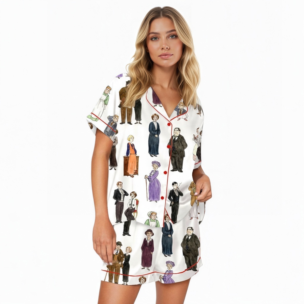 Downton Abbey Inspired Silky Pajama Set