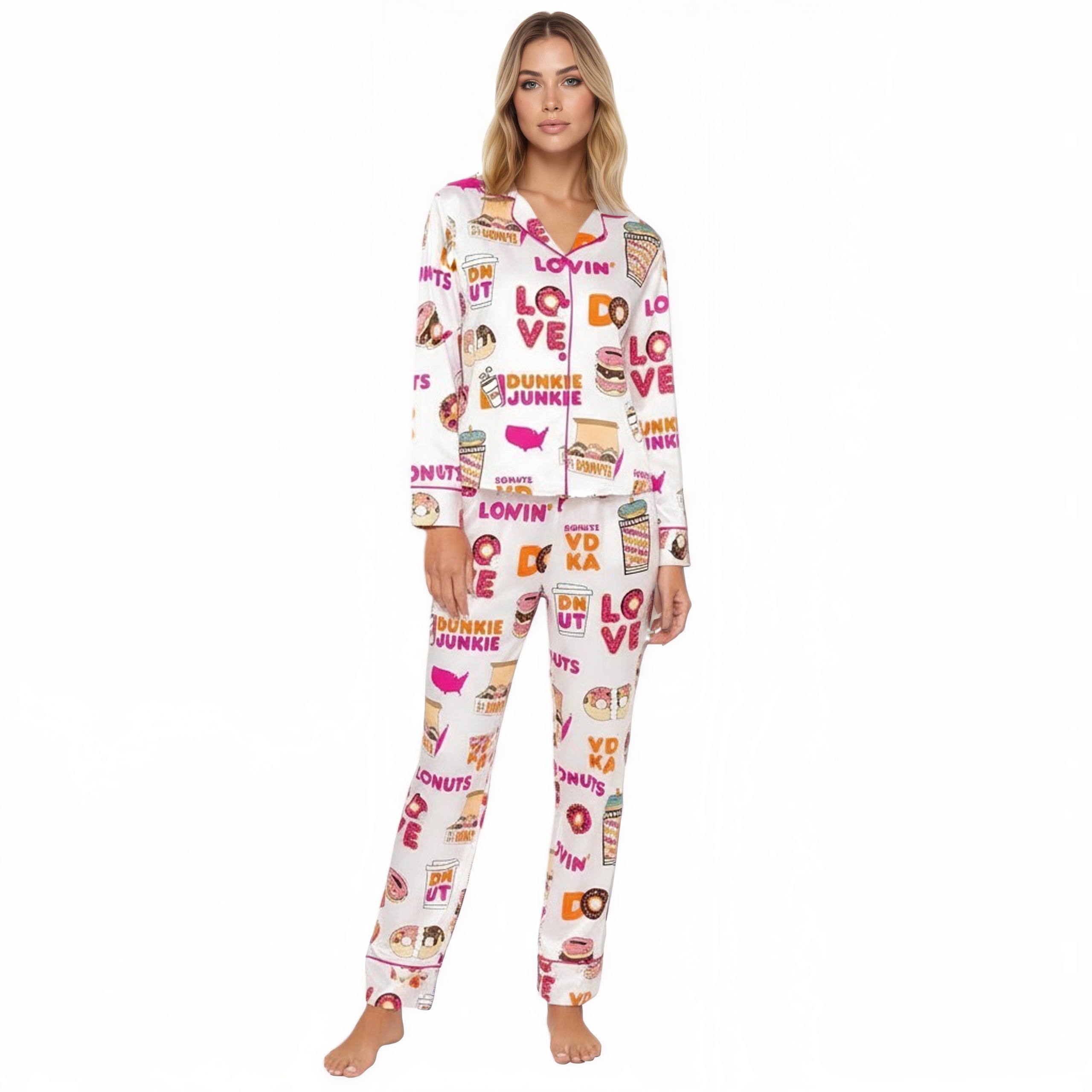 Funny Dunkie Junkie Themed Pajama Set