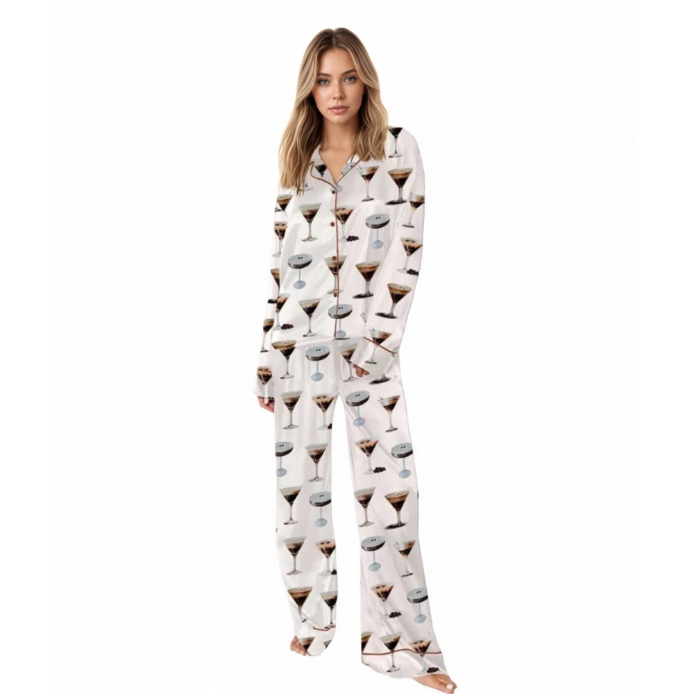 Espresso Glass Printed Pajama Set