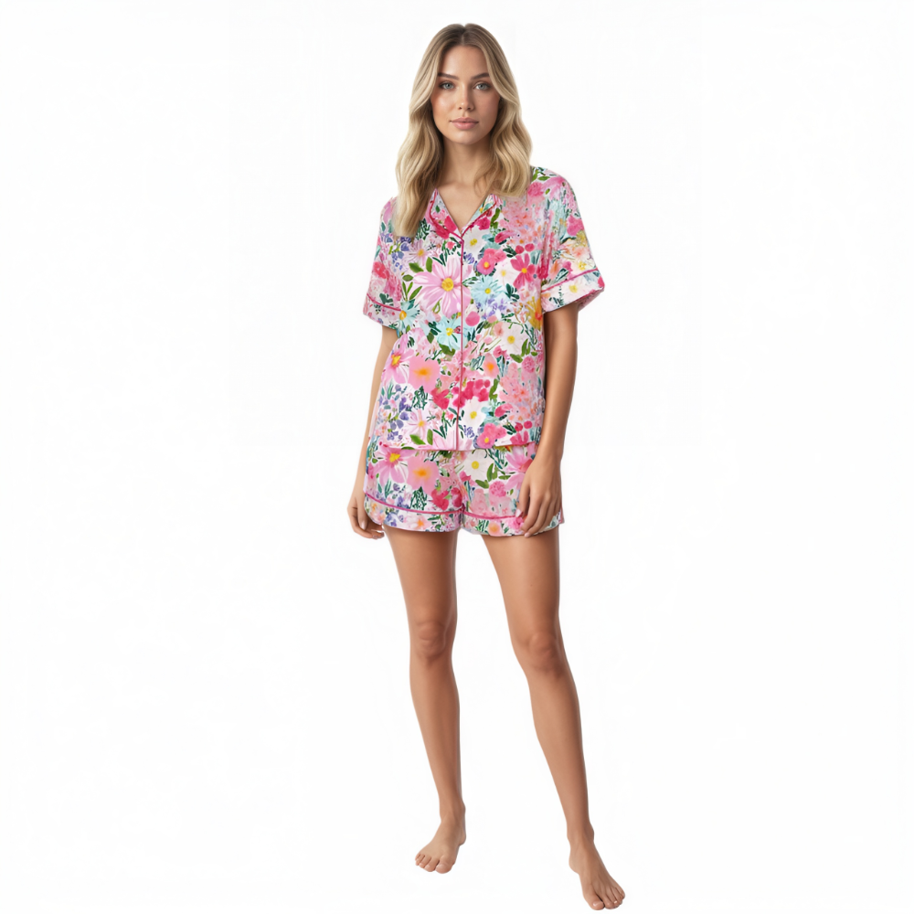 Floral Botanical Pajama Set With Prints