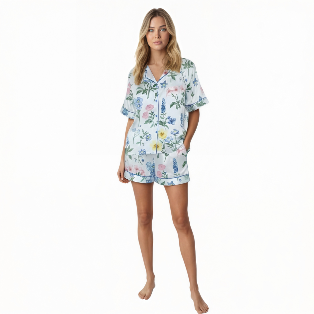 Floral Botanical Pajama Set With Prints