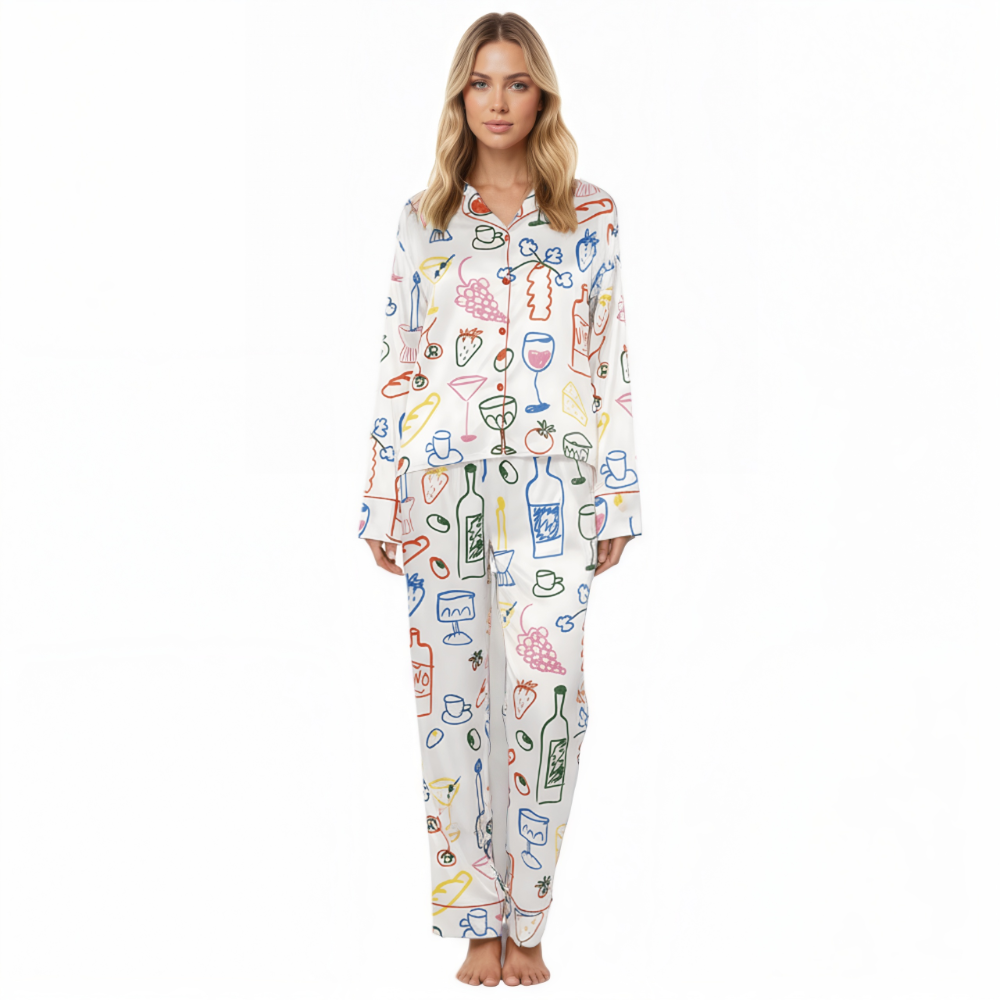 Food And Drinks Themed Pajama Set