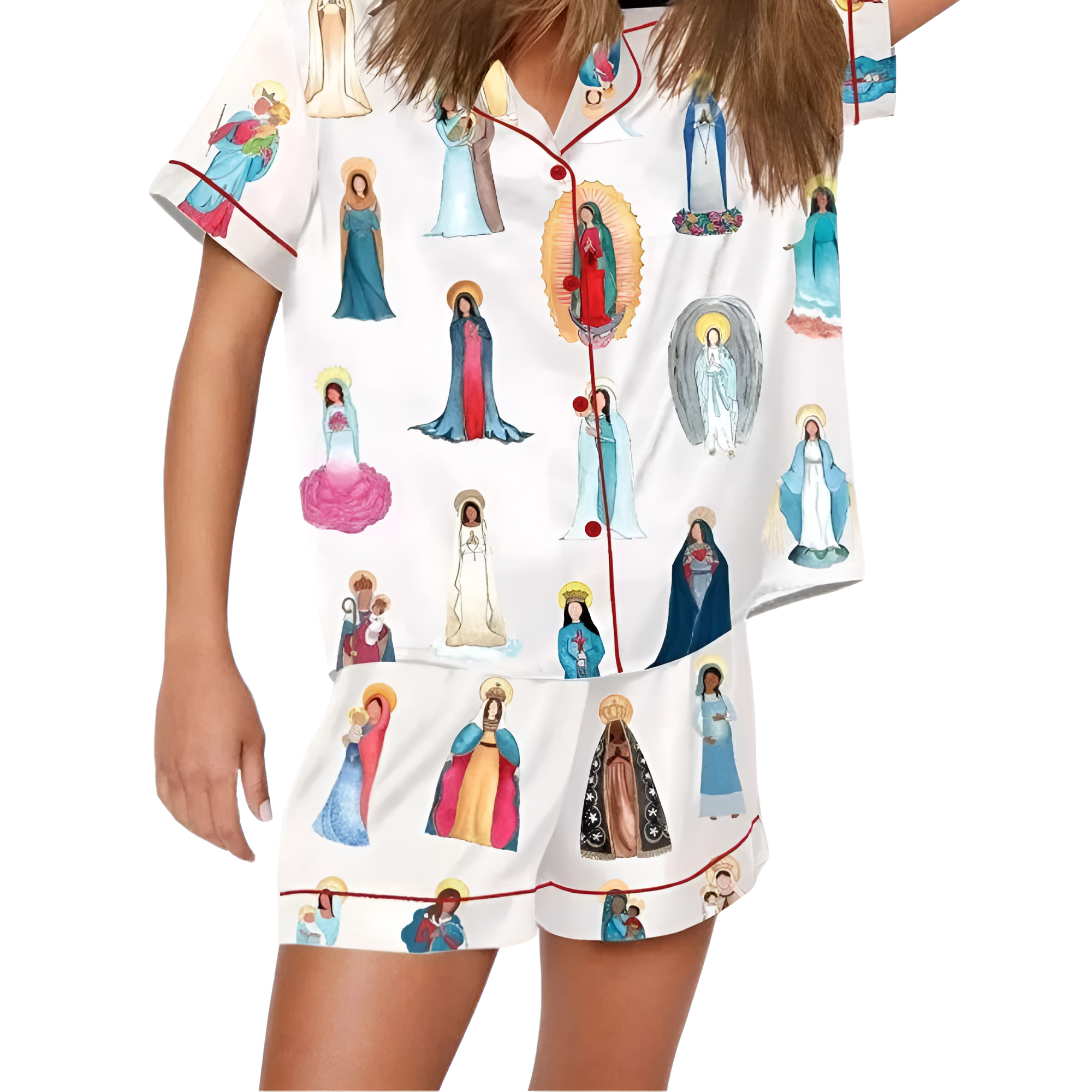 Our Lady Printed Pajama Set