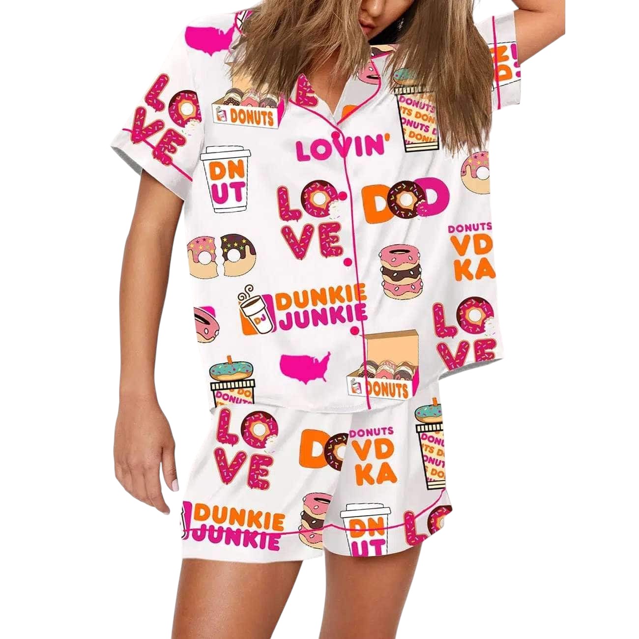 Funny Dunkie Junkie Themed Pajama Set
