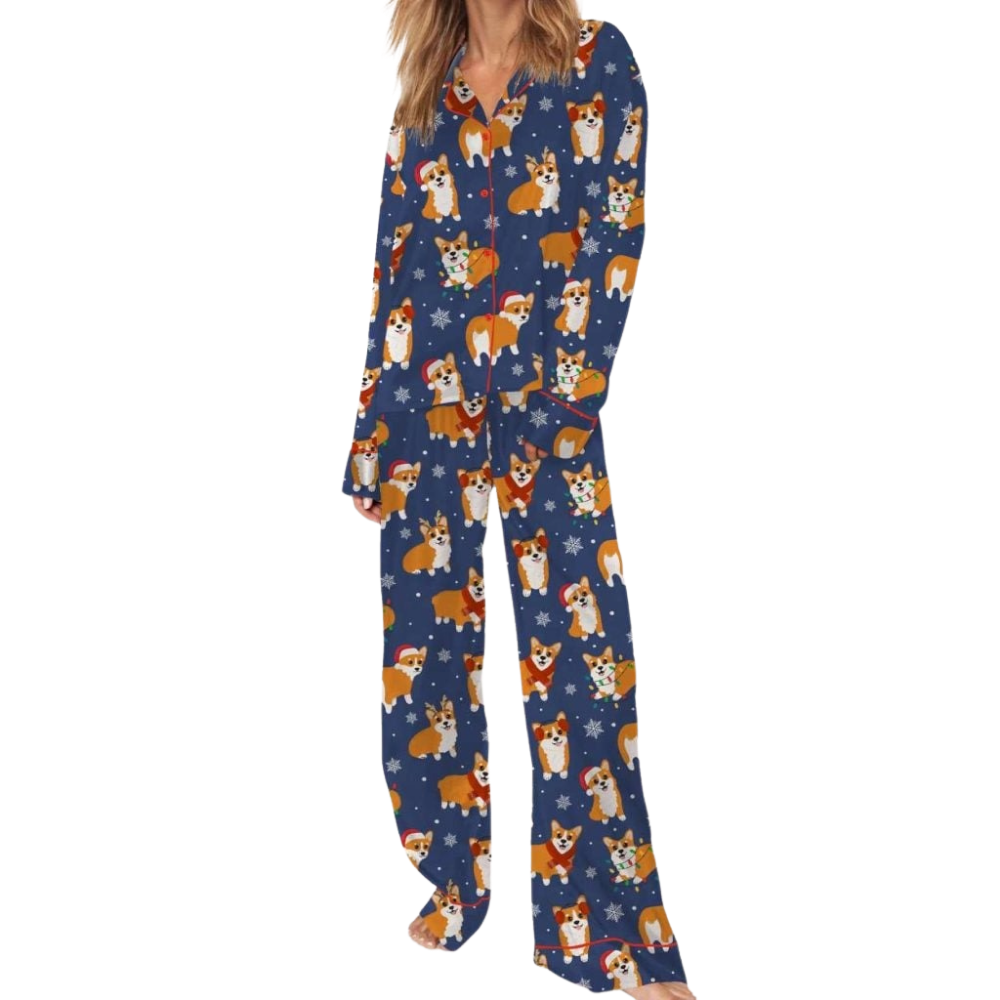 Corgi Christmas Themed Pajama Set