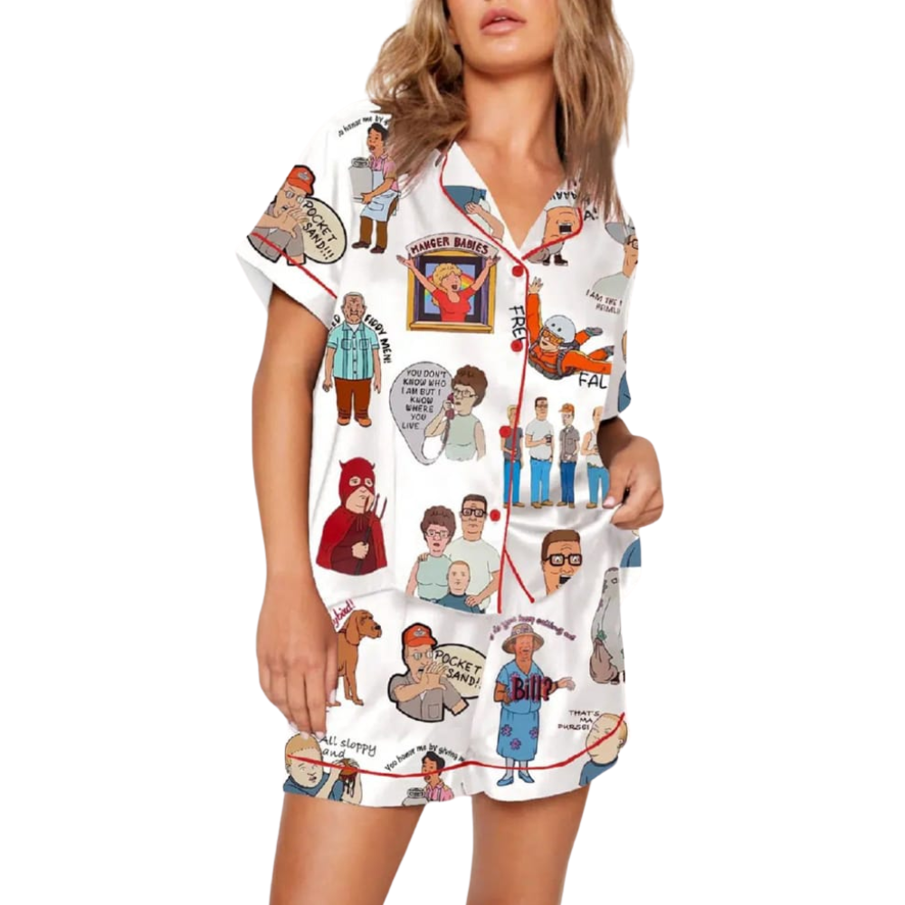 King Of The Hill Cartoon Print Pajama Set
