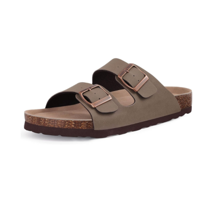 Cork Footbed Non Slip Sole Sandals With Adjustable Buckle