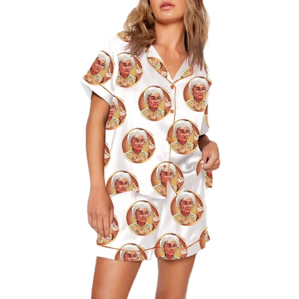 Finger Print Pajama Set With Matching Pants