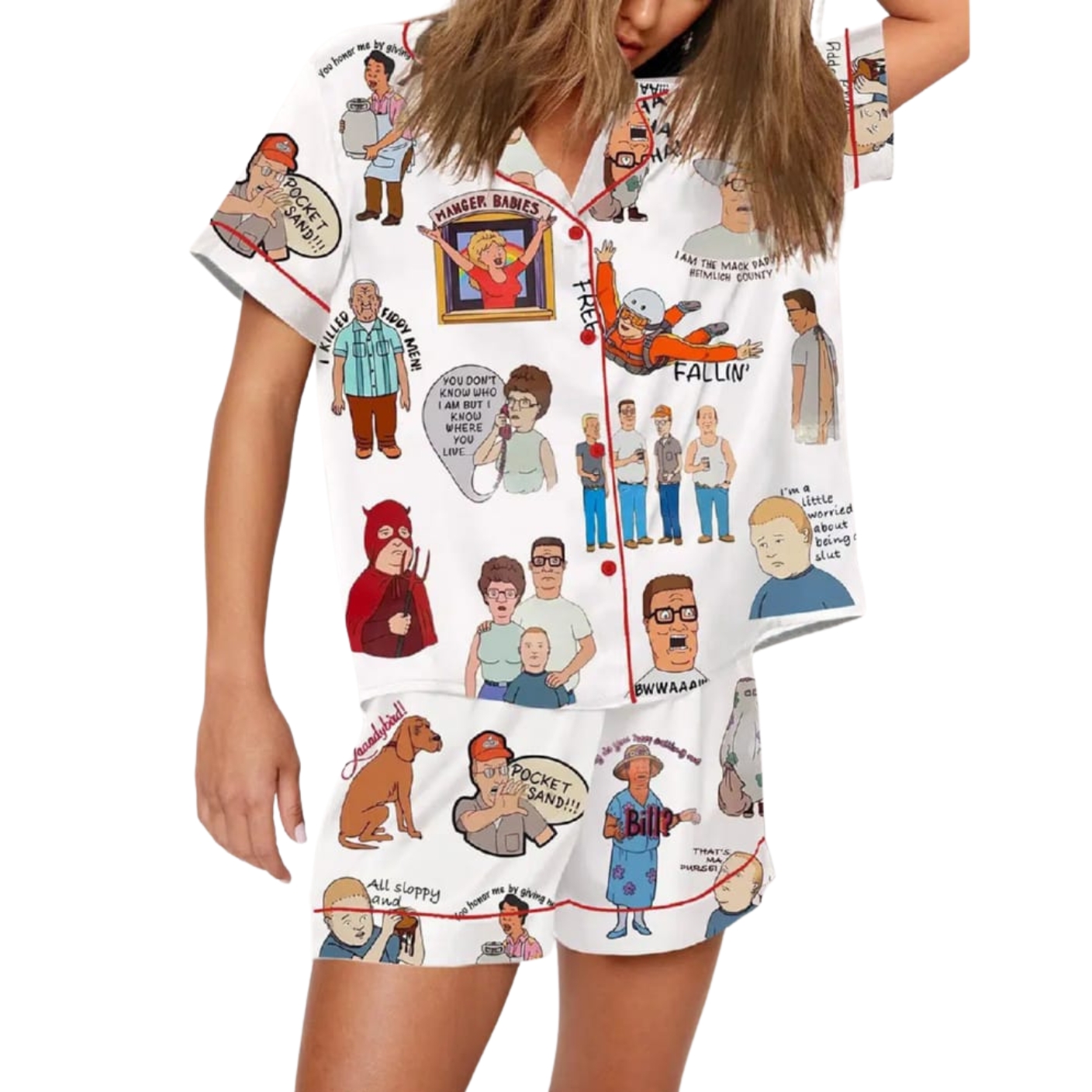 King Of The Hill Cartoon Print Pajama Set