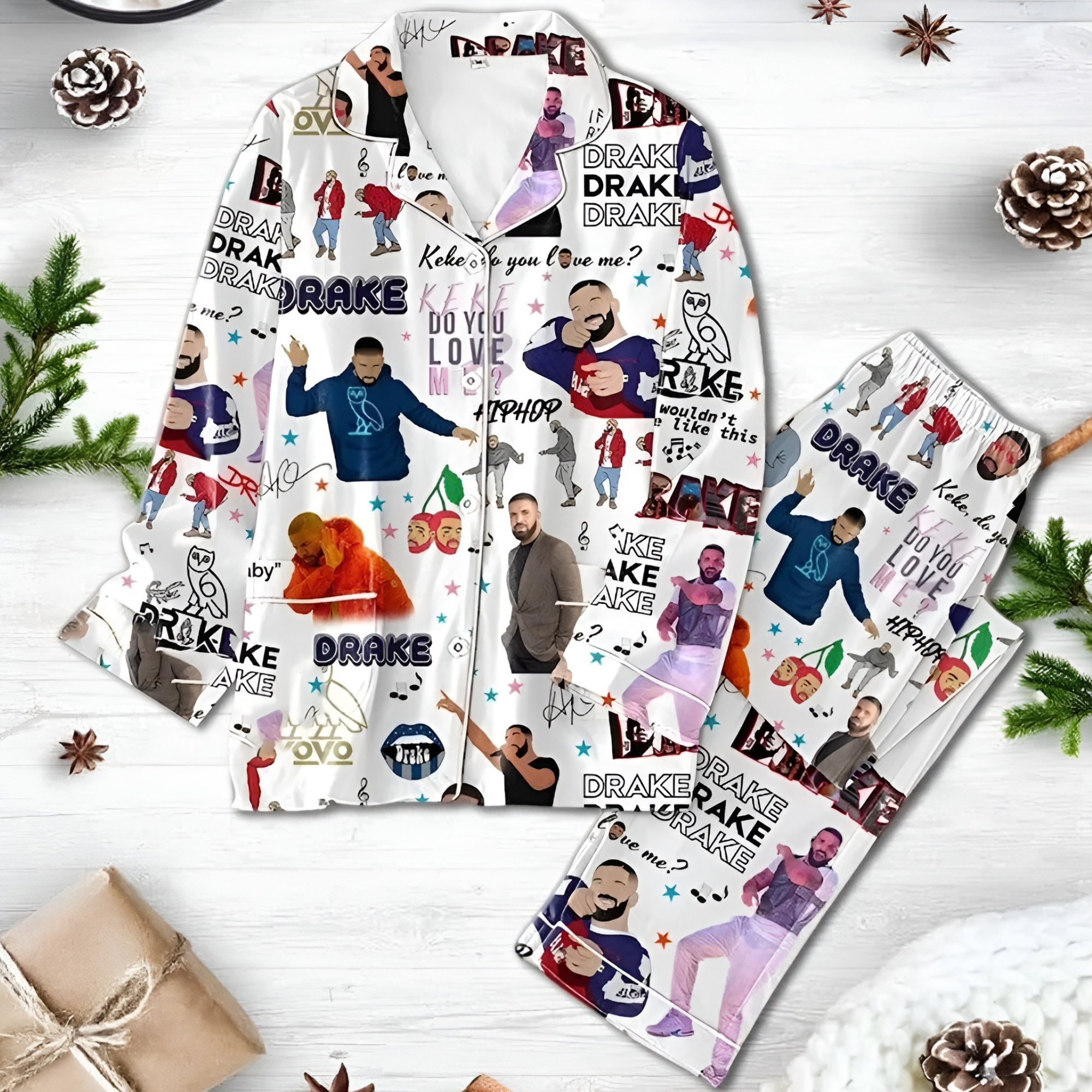 Printed Pajama Set For Fans With Iconic Music Artwork