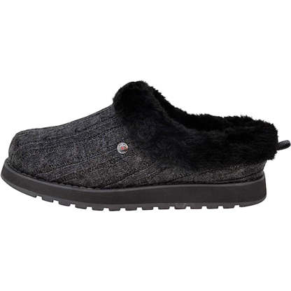 Cable Knit Memory Form Slipper With Rubber Sole