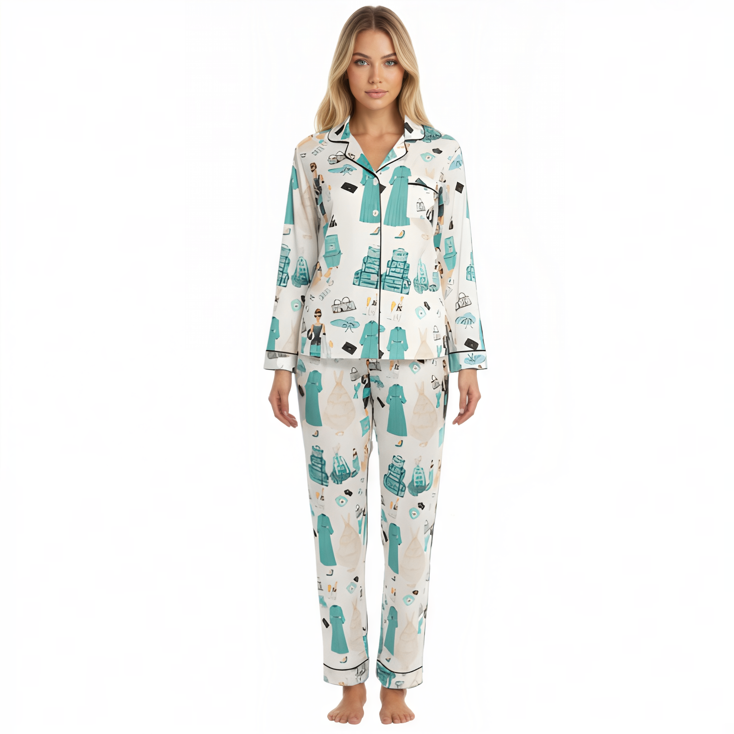 Classic Breakfast At Tiffanys Movie Themed Pajama Set