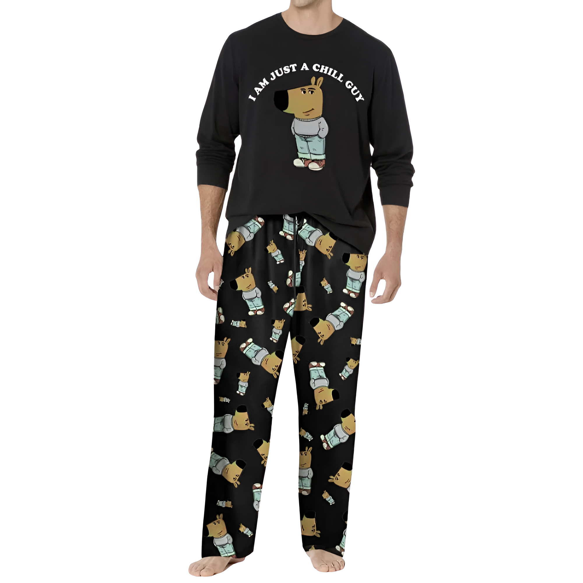 I Am Just A Chill Guy Prined Casual Pajama Set