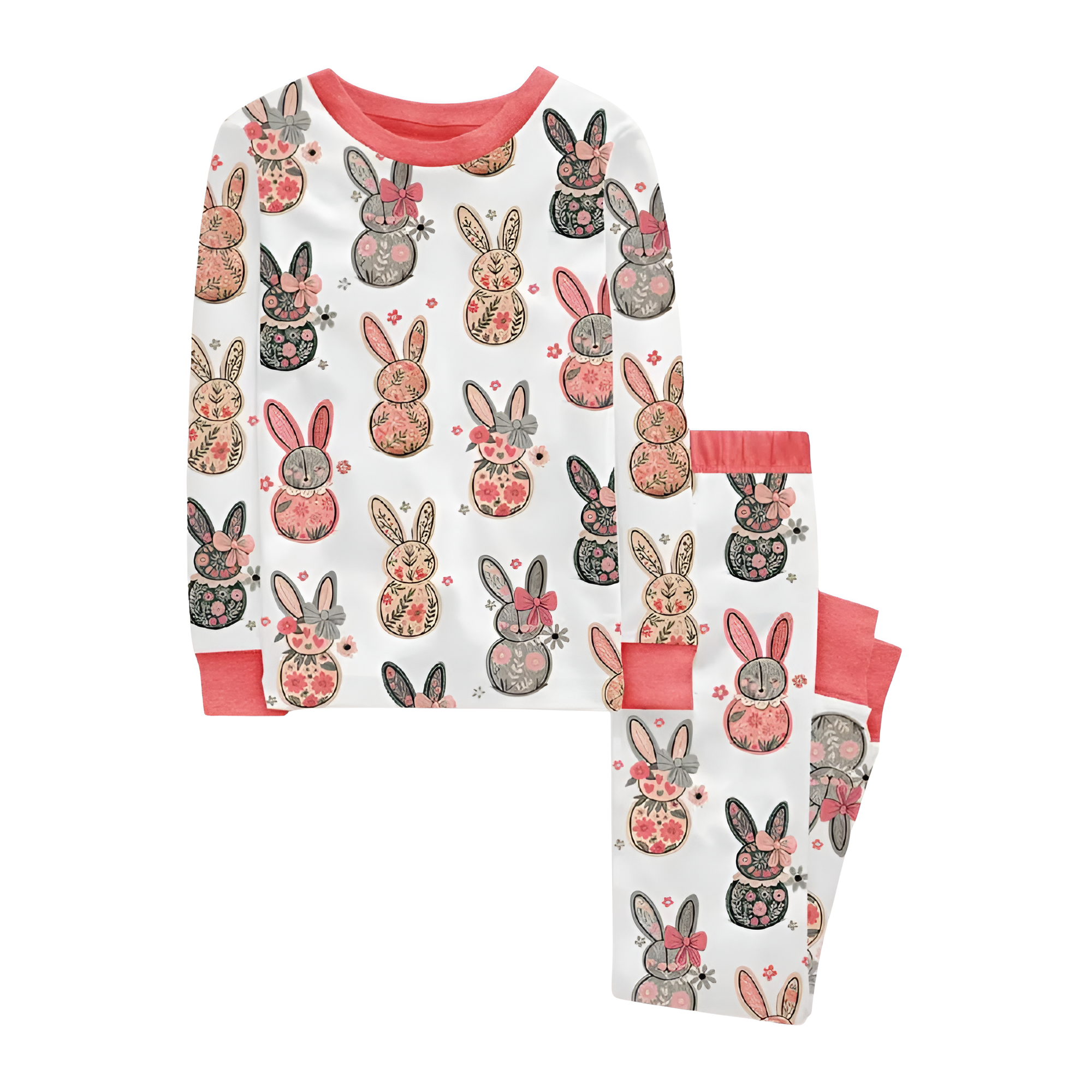 Coquette Easter Bunny Floral Pajama Set