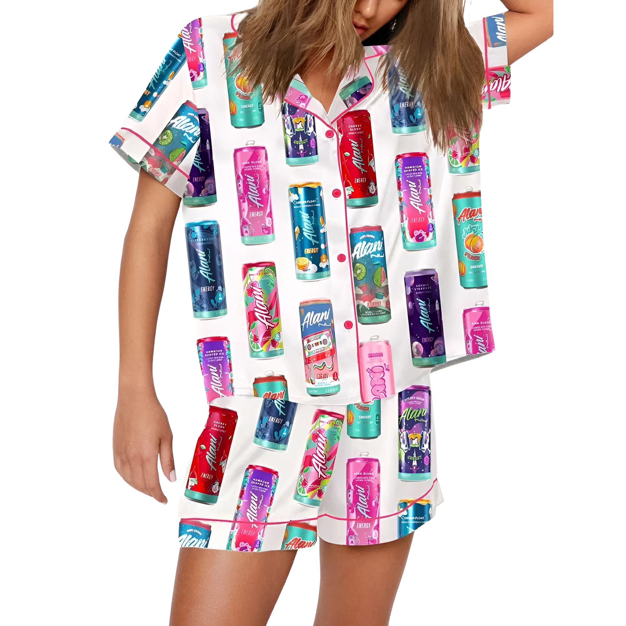 Beverage Can Illustration Pattern Pajama Set