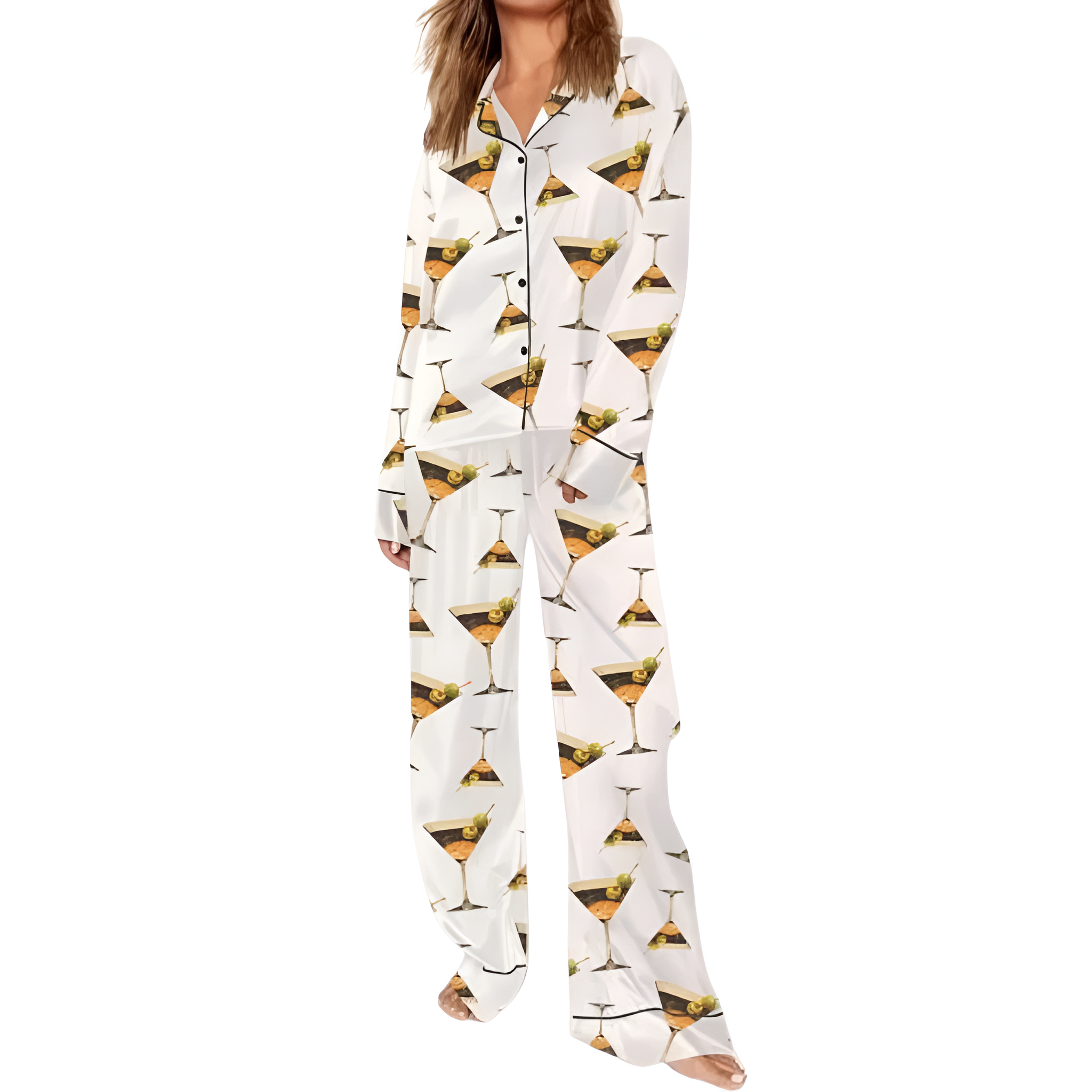 Dirty Martini Cocktail Print Pajama Set
