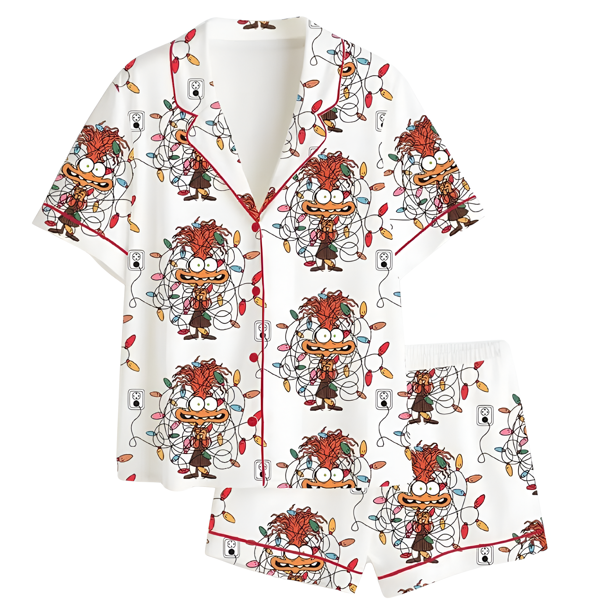 I am Fine Everything Is Fine Satin Pajama Set With Humorous Print